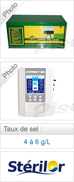 cellules Electrolyseur Stérilor, Système 7 et Aqua méditerranée